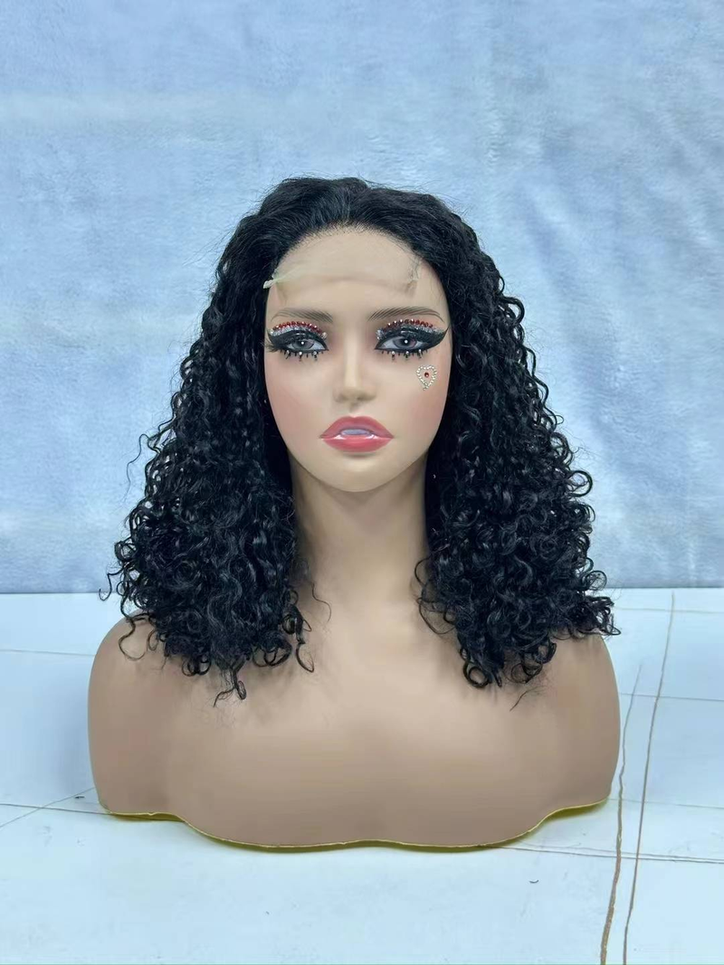Pixie Curls Raw Human Hair Super Double Drawn Glueless Wig 13x4 Lace Transparent Lace Frontal Human Hair Wigs_voghion.com