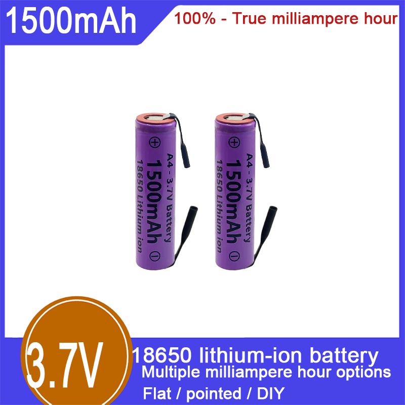 18650 litij-ionska punjiva baterija, 3.7V, 1500mAh, 100% kapaciteta, pogodna za električne igračke, elektroničke cigarete, svjetiljke i druga područja_voghion.com