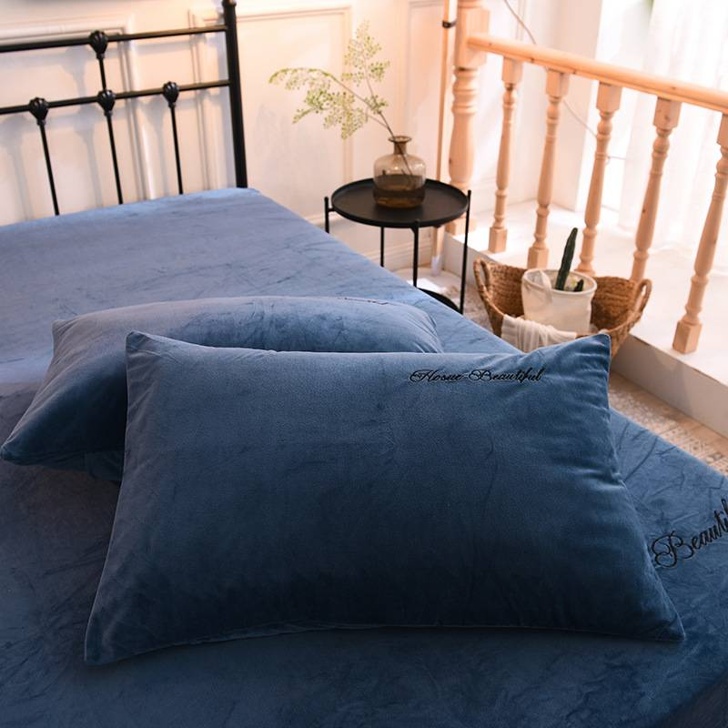 Federa per cuscino invernale in velluto, spessa e calda, per dormitorio studentesco, singola, 48x74 cm, con ricamo._voghion.com