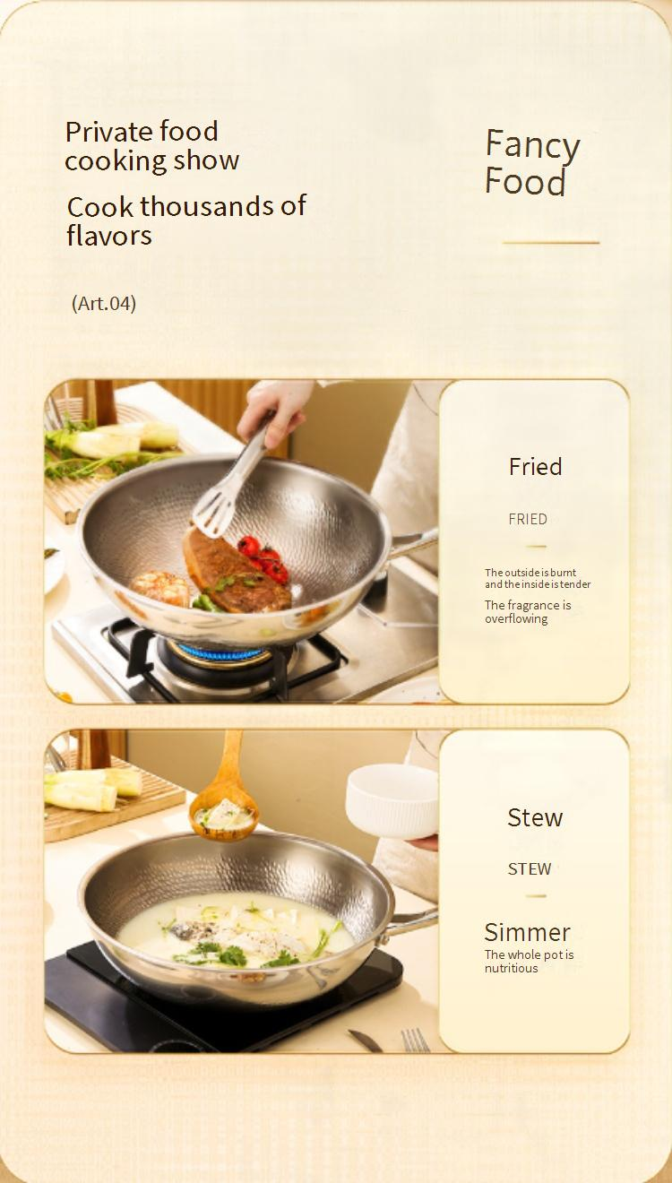 Pure Titanium Non-Stick Frying Pan - Healthy Cookware With No Chemical Coating (Premium Titanium Alloy Flat Bottom Wok)_voghion.com