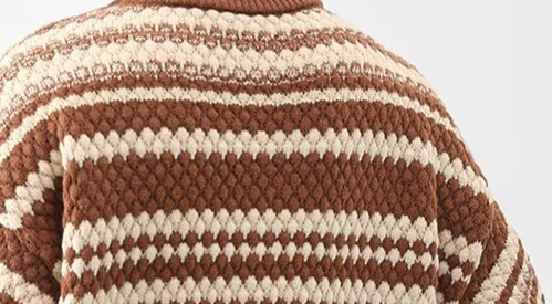 Men’s Slim-Fit Striped Sweater | Retro Style Ribbed Knit Pullover | Modale & Rabbit Wool Blend (Casual Winter Wear)_voghion.com