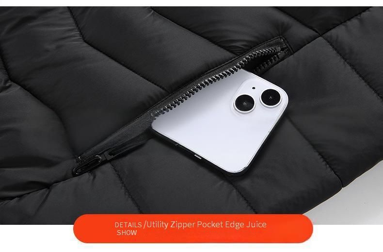 Smart Heating Jacket With 4-Zone Temperature Control & 21 Heat Areas Lightweight Winter Coat With Detachable Hood, Polyester Filling, Zipper Closure_voghion.com