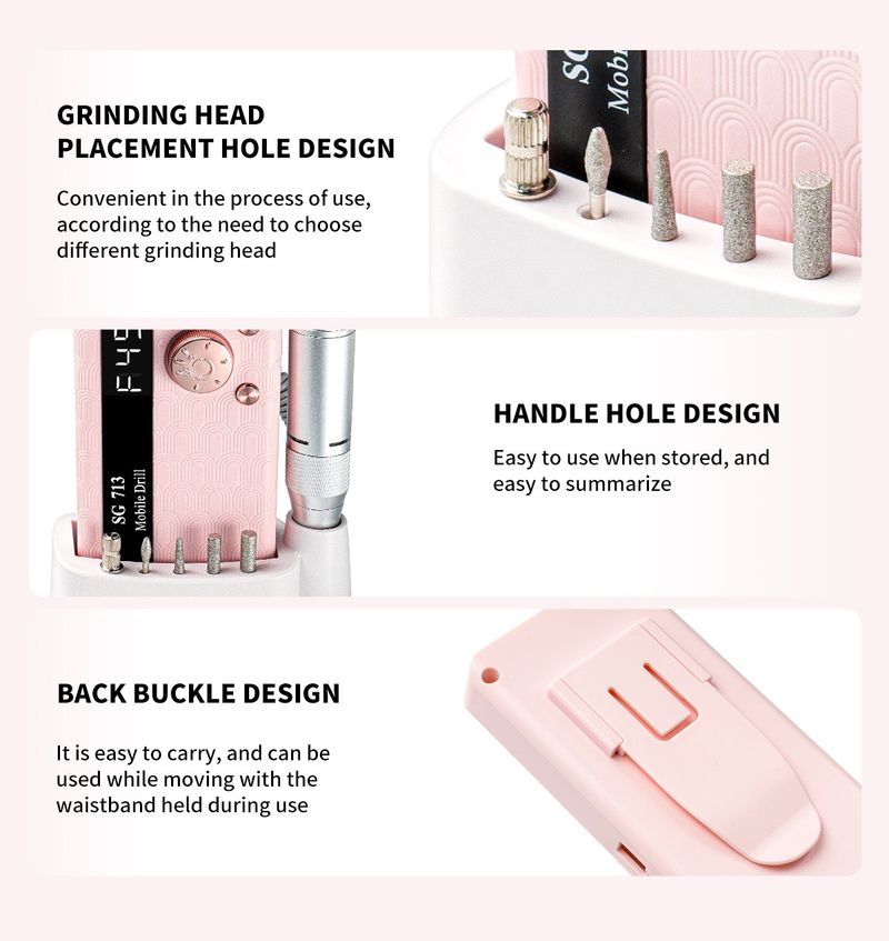 Professional 45000RPM Electric Portable Nail Drill Machine Rechargeable Low Noise Nail Sander File For Manicure Salon Tool 240314_voghion.com