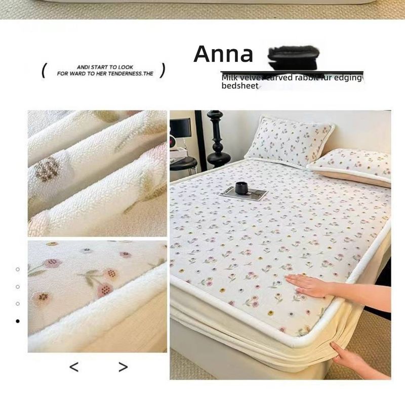 Premium Milk Fleece Fitted Sheet With 3D Carved Patterns – 360° Full Wrap, Anti-Static & Hypoallergenic For Ultimate Comfort_voghion.com