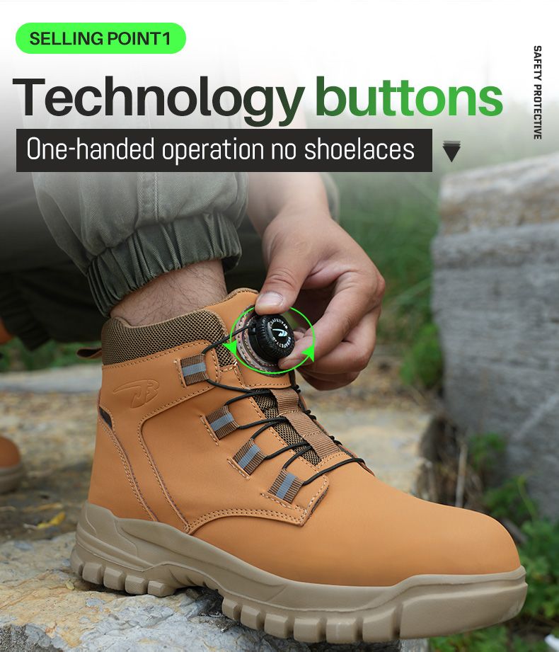 New Fashion 2024 Waterproof Security Work Safety Protective Leather Boots Anti-smash Anti-puncture Industrial Shoes_voghion.com