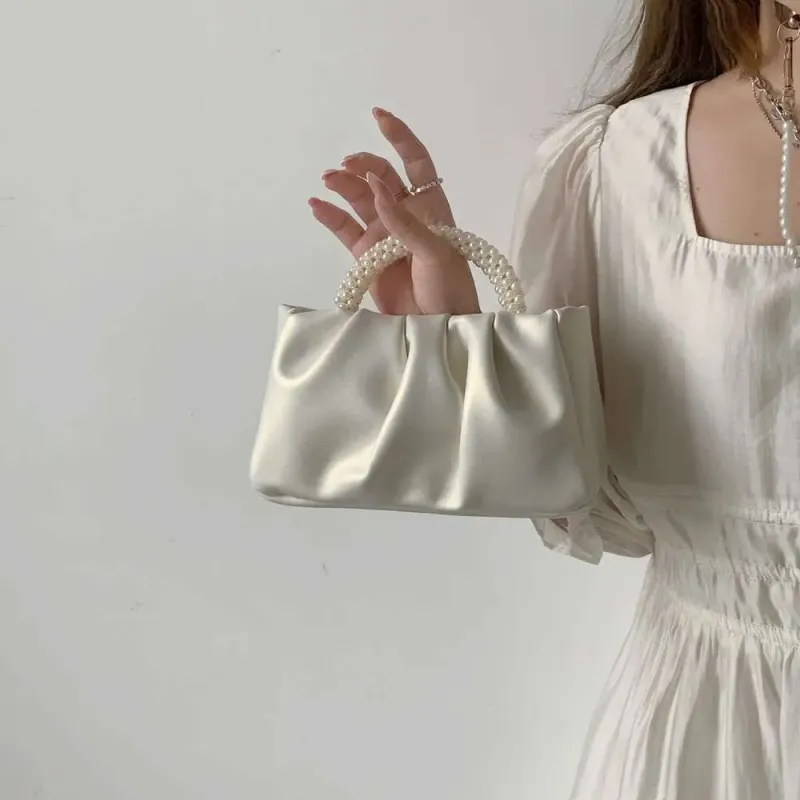 Designer 2025 Mode Perle Griff Frauen Abendessen Kupplung Geldbörse Handtaschen Design Damen Platz Umhängetaschen Weibliche Kleine_voghion.com