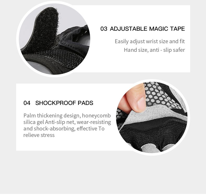 Guanti da ciclismo a mezze dita traspiranti e antiscivolo in silicone per sollevamento pesi, per uomo e donna_voghion.com