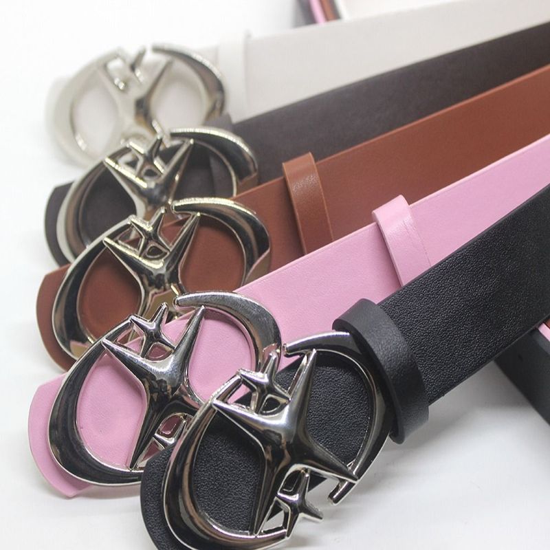 Punk Ledergürtel Gothic Mond Stern Design Y2k Y2k Gürtel Pu Leder Kreuz Decoratief Gürtel Manner Frauen_voghion.com