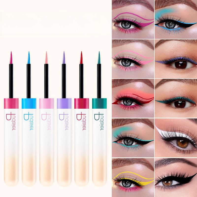 Pudaier Renkli Ultra İnce Eyeliner Kalem Su Geçirmez Hızlı Kuruyan 12 Renk Makyaj Göz Kalemi Kalem Uzun Ömürlü Pigment_voghion.com