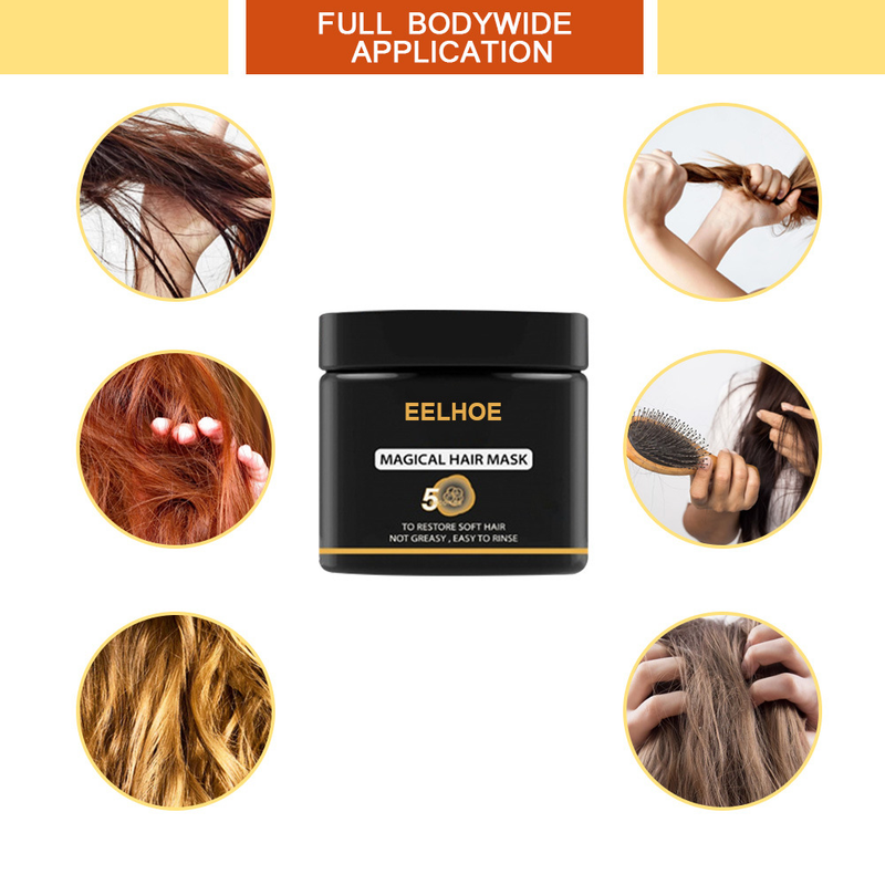 Mascarillas de queratina para el cabello dañado tratamiento mágico rizado suave y liso brillante hidratación profunda alisar acondicionador cuidado del cuero cabelludo_voghion.com