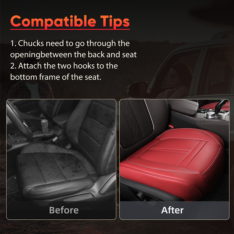 1PCS Nappa Leather Anti-Slip And Full Wrap Driver Protector Mat Front Bottom Car Seat Cushion Cover_voghion.com