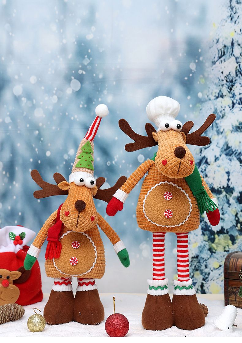 Stretchy Christmas Reindeer Plush Toy - Festive Home Decor, Holiday Tabletop Decoration For Xmas Tree, Shelf & Window Display_voghion.com