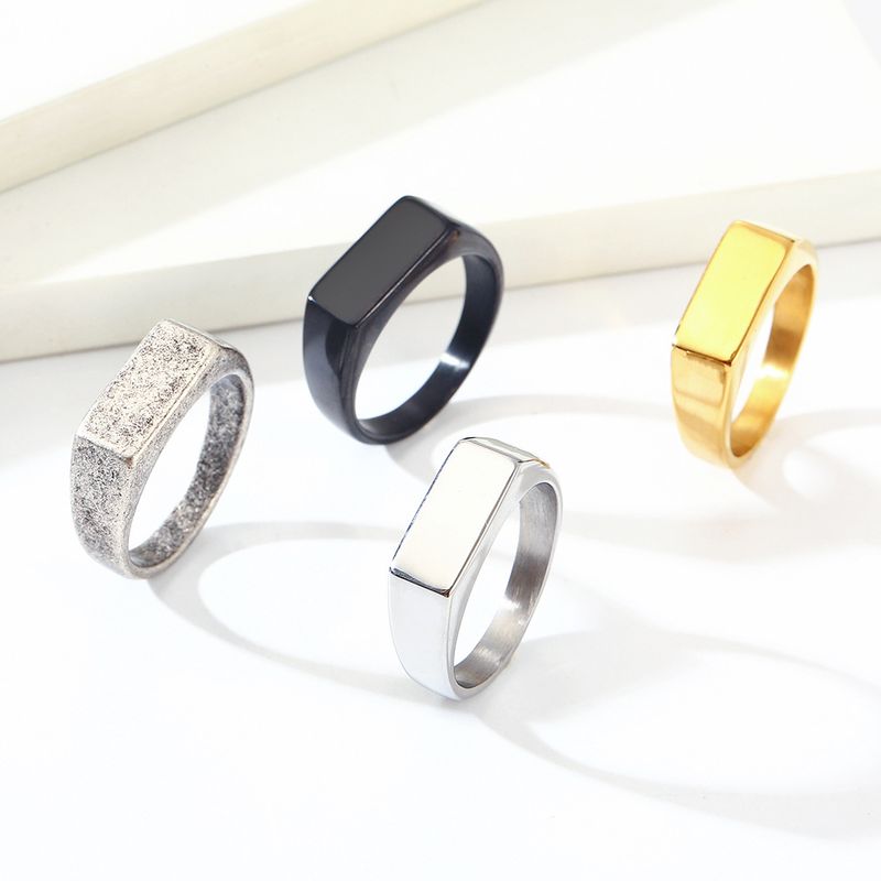 Gioielli da uomo e da donna, stile neutro e freddo, design semplice, anello con sigillo in acciaio al titanio, anello liscio senza genere_voghion.com