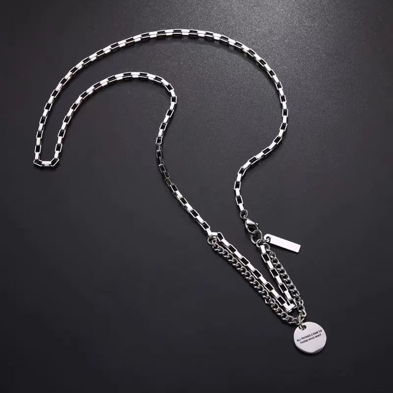Inspirational Necklace Brand Light Luxury High-end Trendy Titanium Steel Sweater Chain Women's Ins Niche Simple Pendant_voghion.com