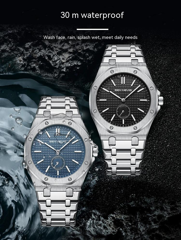 Benevi tömör acél zenekar pillangó csat férfi kvarcóra alkalmi üzleti óra férfi sokoldalú választás óra_voghion.com