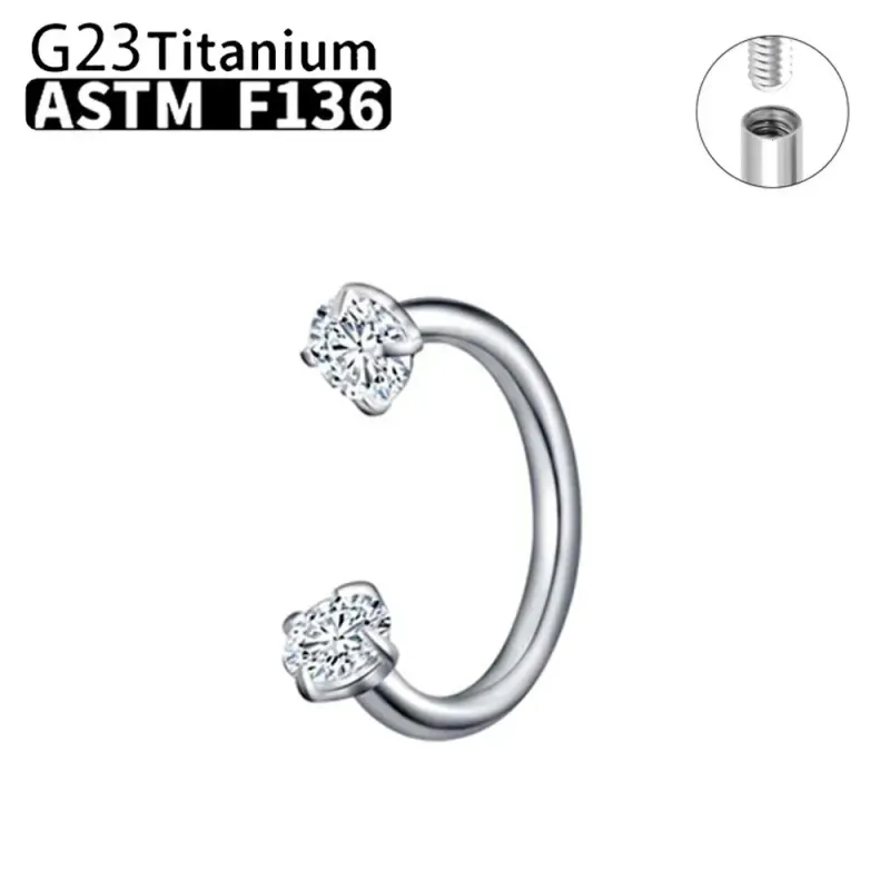 Piercing G23 ASTM36 Anello al naso C Rod Gioielli per il corpo Filettatura interna Cartilagine Elica Orecchini All'ingrosso 251106_voghion.com