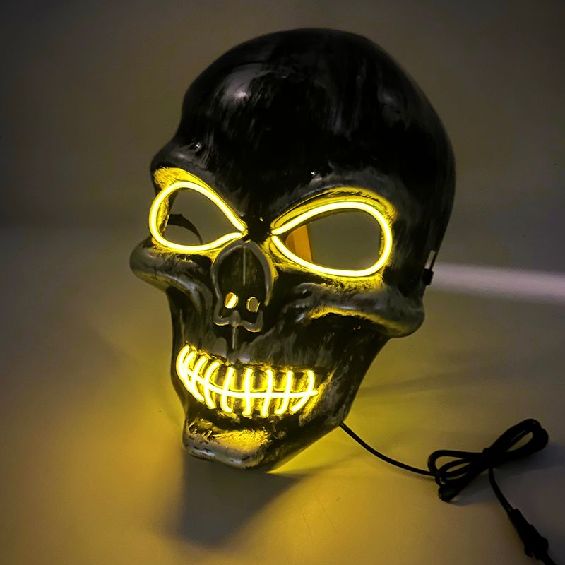LED Marshmallow Cos Mask For Dance DJ Party Decoration Show Props Masquerade Birthday Party Mask With Gloves Cool Dexoration_voghion.com