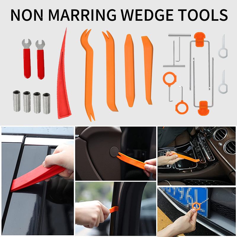 Automotive Tool Set 34-piece professional automotive kit with stainless steel long distance fasteners seamless wedge air wedge pump automotive trim re_voghion.com
