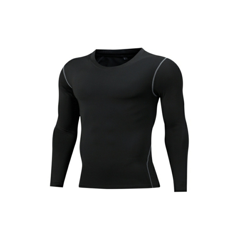 Roupas masculinas esportes apertado manga longa secagem rápida treinamento roupas de fitness masculino alta compressão elástica basquete topo futebol correndo_voghion.com