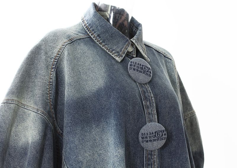 Veste chemise en jean oversize à boutons tendance – Coupe décontractée, épaules tombantes pour femme_voghion.com