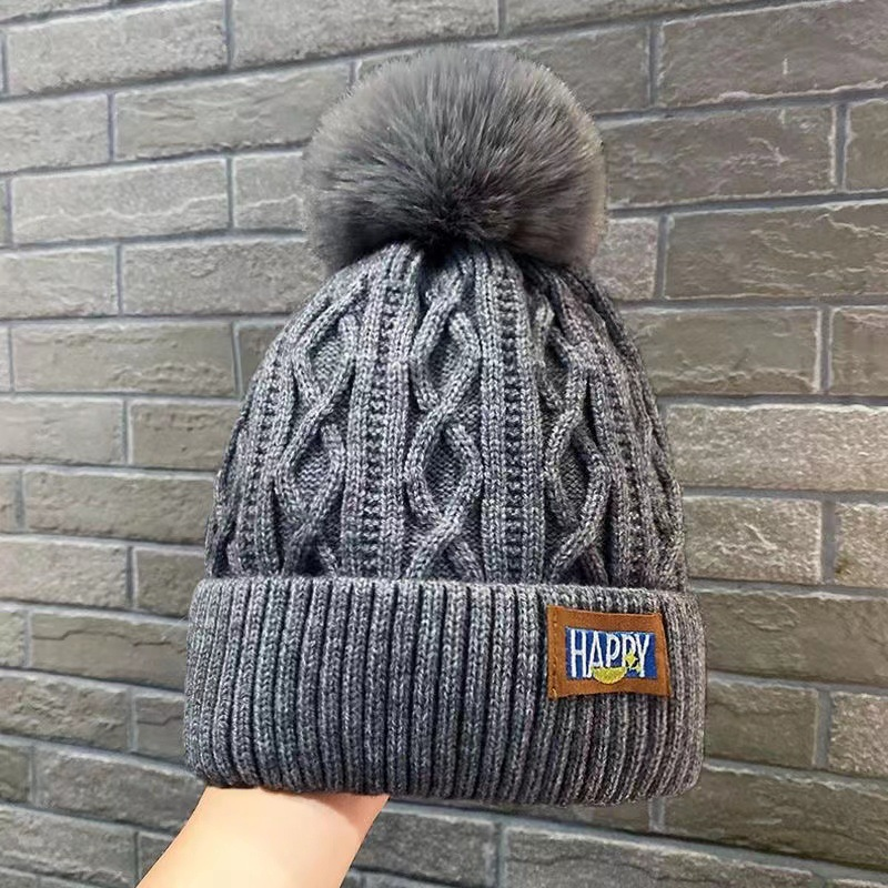 Winter new cashmere warm woolen hat cold hat fashion simple face small knitting_voghion.com