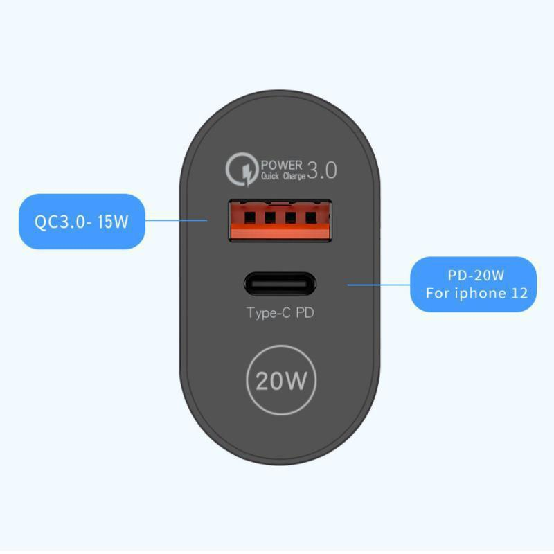 20W PD+USB Fast Charge Adapter QC 3.0 Fast Charge Type-C Charger Europe/America/British Wall Phone Fast Charge Household Wall Charger Travel Adapter_voghion.com