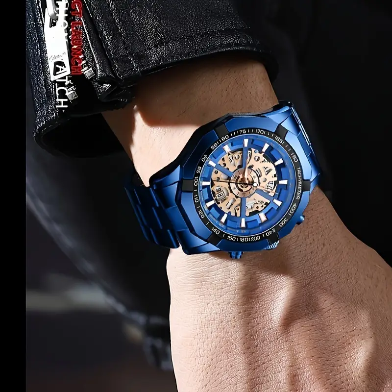 OLEVS Hollow Quartz Waterproof Student Back To School Men's Watch_voghion.com