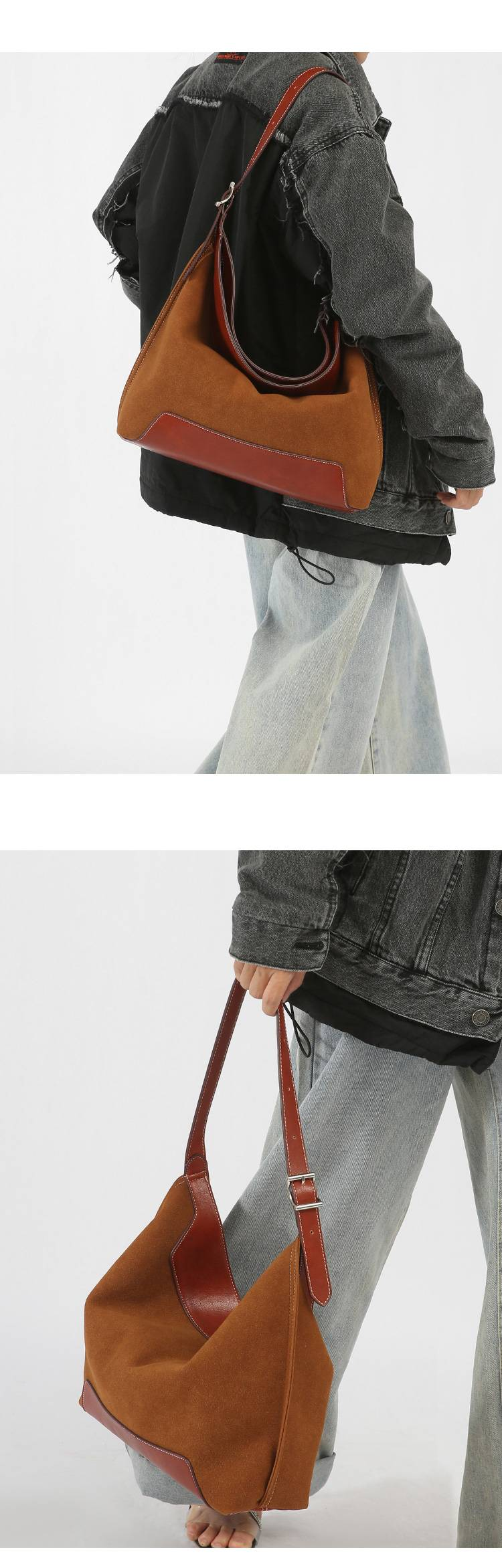 Geantă de umăr la modă din piele de culoare pură, cu același temperament, cu o sută de stele, geantă subraț, cu capacitate mare, tip crossbody_voghion.com