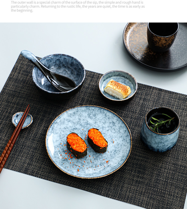 Set di stoviglie in ceramica di lusso di alta qualità, stile occidentale, stile giapponese, per hotel, ristoranti, quattro pezzi_voghion.com
