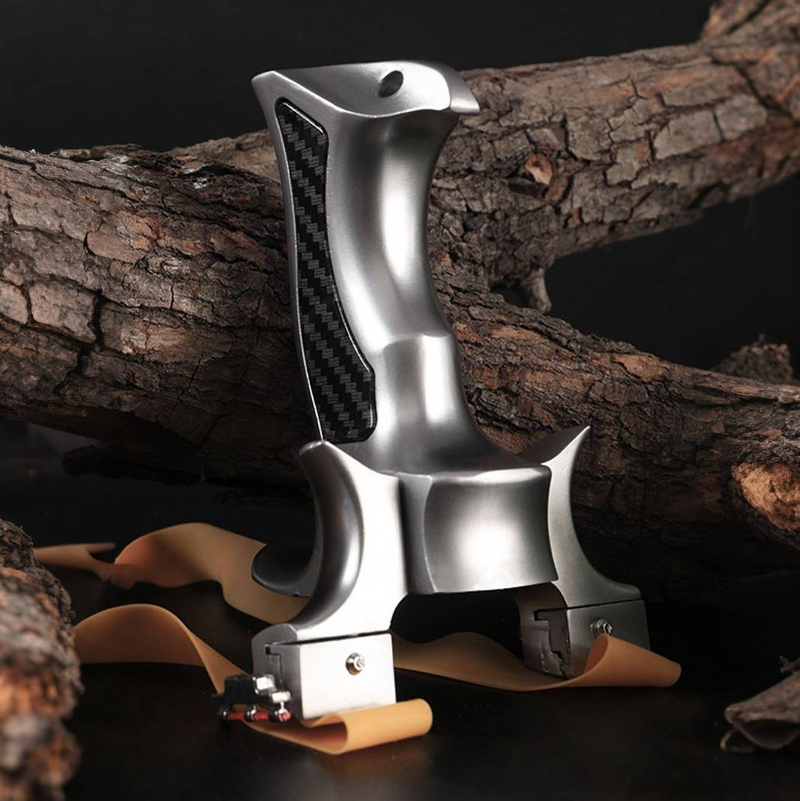 Fionda in lega di alluminio, fionda ergonomica, 13*8,3*3 cm. Adatta per competizioni all'aperto, tiro a segno, caccia, pesca e giochi._voghion.com