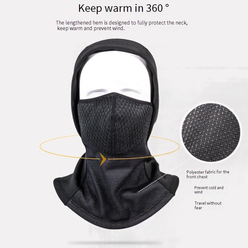 Windproof Ski Balaclava Face Mask For Winter Sports - Thermal Cycling & Hiking Neck Warmer With Adjustable Hood & Breathable Fabric (Unisexl)_voghion.com