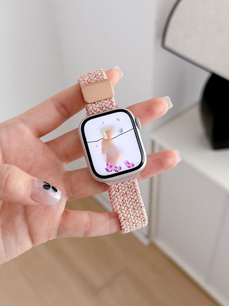 Applicabile ai cinturini per iWatch: Apple Watch 987 di decima generazione in nylon intrecciato, cinturino sportivo adesivo magnetico per Apple Watch 6_voghion.com