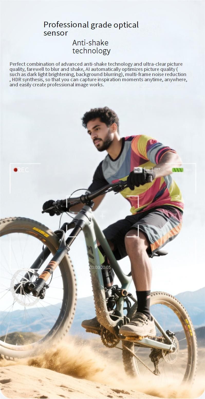 Lunettes intelligentes TROZUM E03 avec caméra 8 MP, stabilisation d'image, reconnaissance d'objets et traduction en temps réel_voghion.com