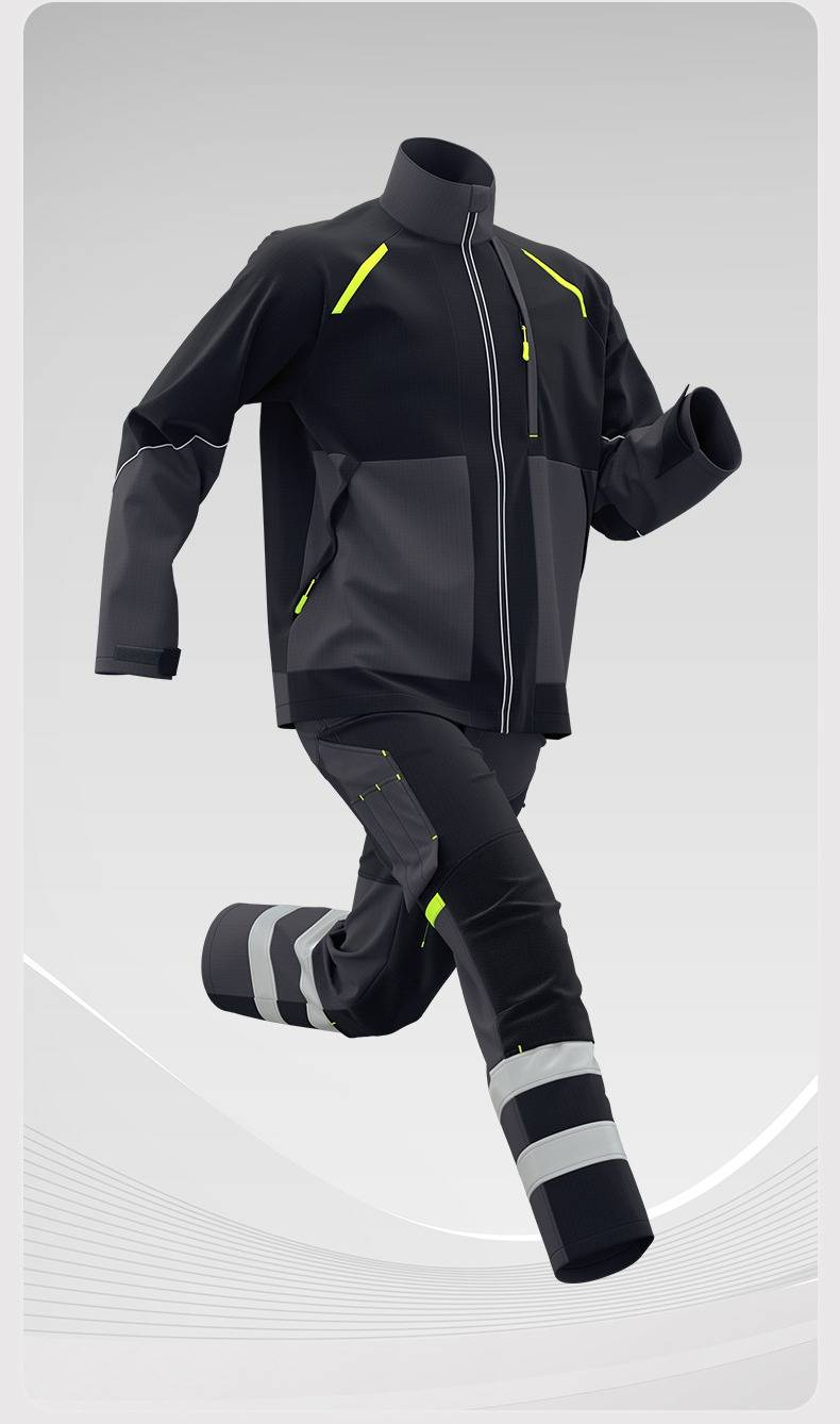 Durable Rip-Resistant Workwear Set For Men - Construction, Mining & Electrical Labor - Breathable Polyester-Cotton Blend_voghion.com