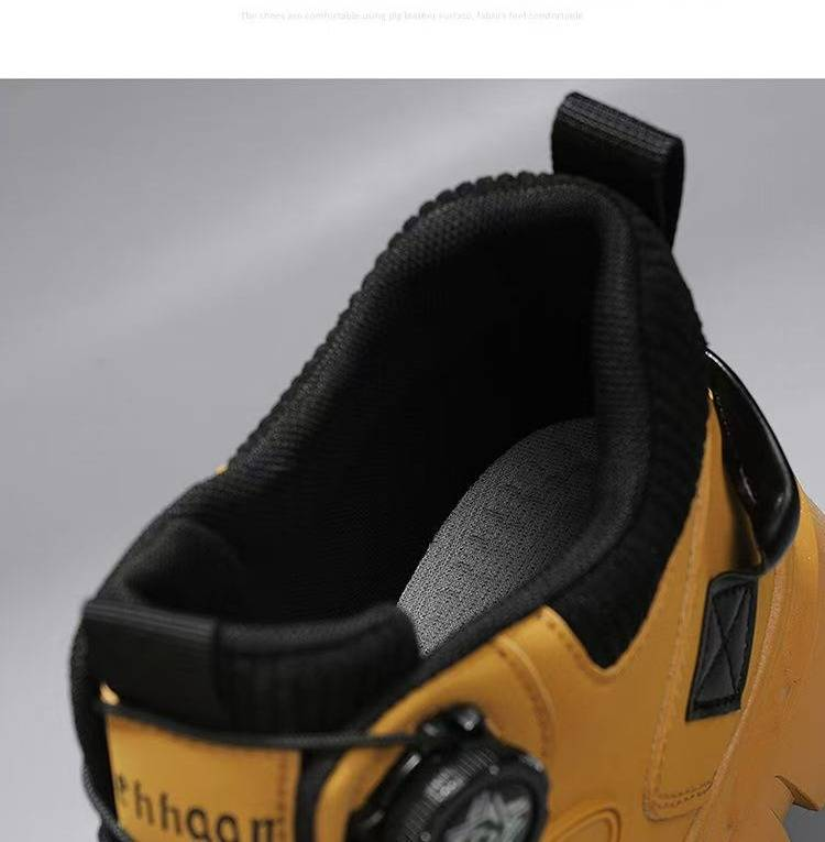Stivali da lavoro alti casual da uomo con suola spessa per uso quotidiano e all'aperto - Stivali Martin comodi e antiscivolo in giallo, verde, nero_voghion.com