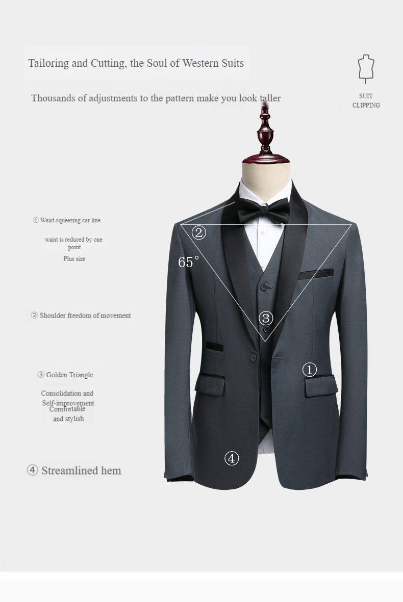 Completo da uomo slim fit premium – Blazer, gilet e pantaloni da lavoro e da cerimonia (nero, blu navy, bordeaux, grigio) – dalla M alla 6XL_voghion.com