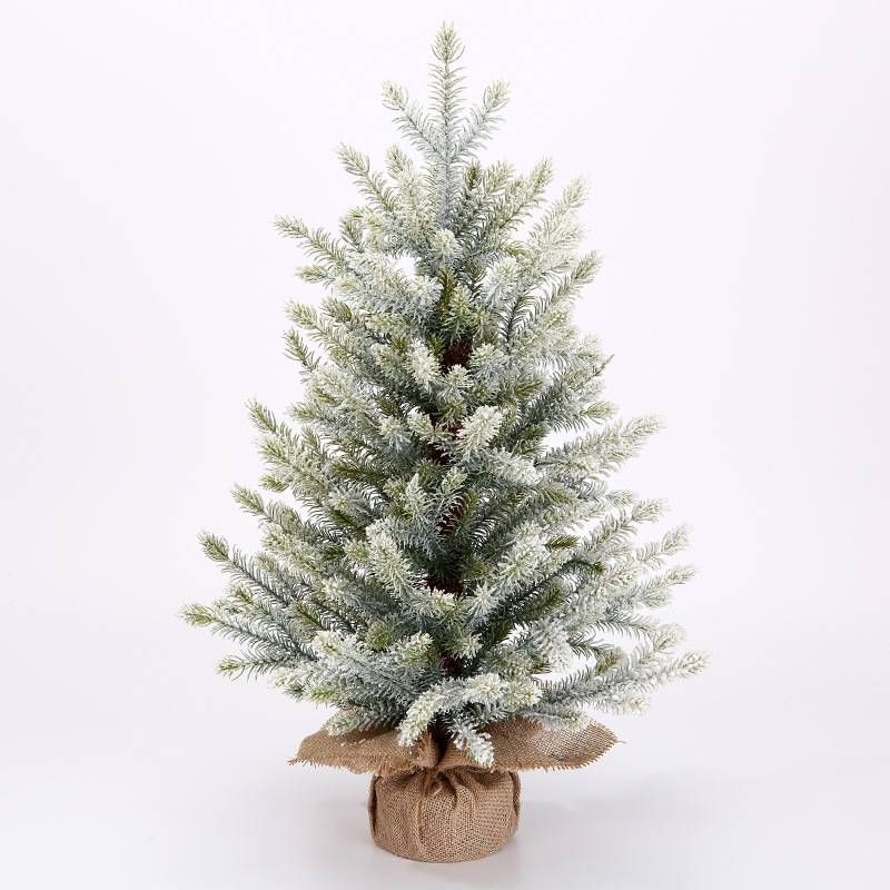 70cm Frosted PE Christmas Tree – Dual-Color Desktop Snow Dusted Pine With Realistic Flocked Branches & Bendable Tips (Winter White / Classic Green)_voghion.com