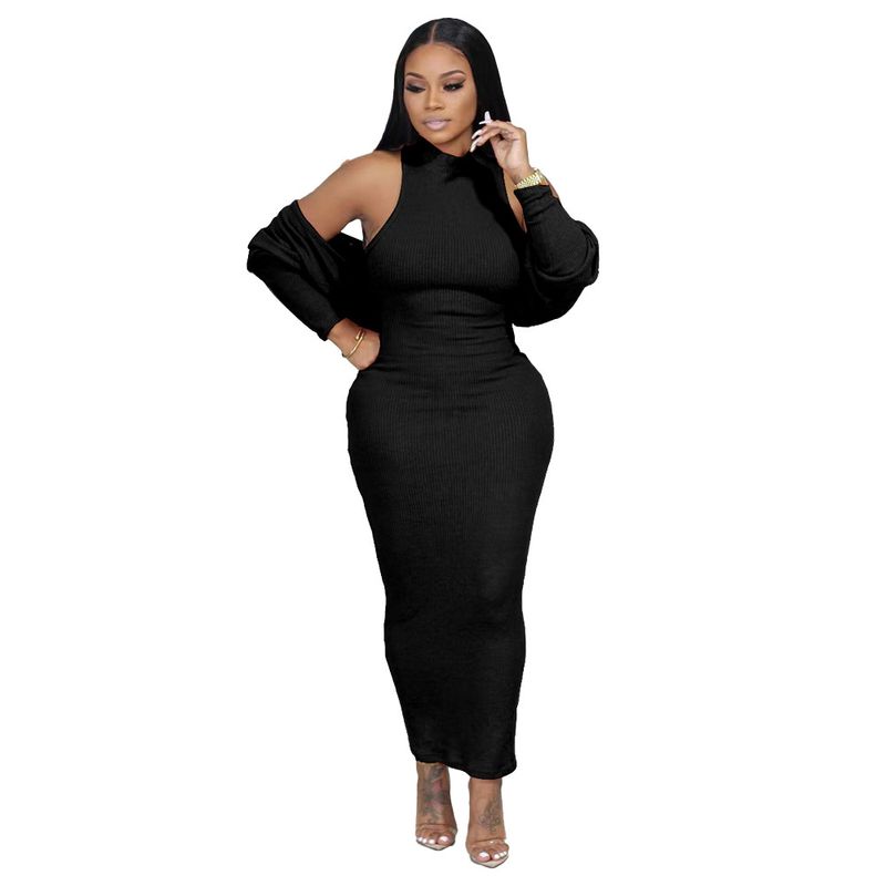 Women's vest dress + small coat slimming inside with outside wear style_voghion.com