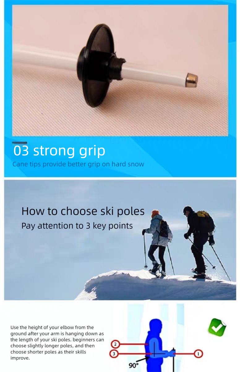 Bastoncini da passeggio multifunzionali in lega universale ultraleggeri a doppia tavola, bastoncini da sci in alluminio aeronautico 6061_voghion.com