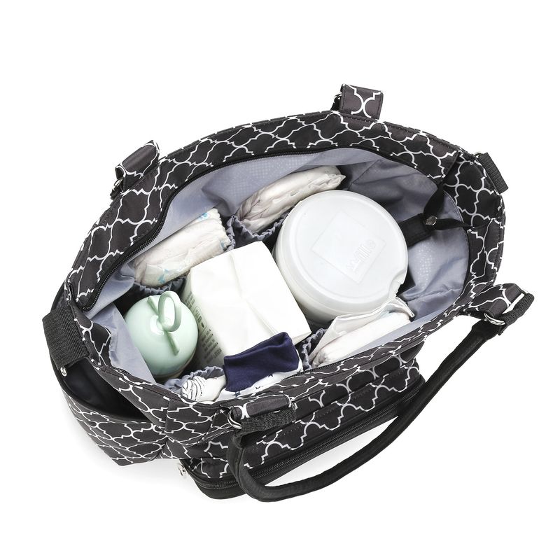 Aboutbaby Large Capacity 7-Piece Diaper Bag Set Multi-Functional Shoulder Tote With Spacious Compartments Stylish & Durable Polyester Travel Daily Use_voghion.com