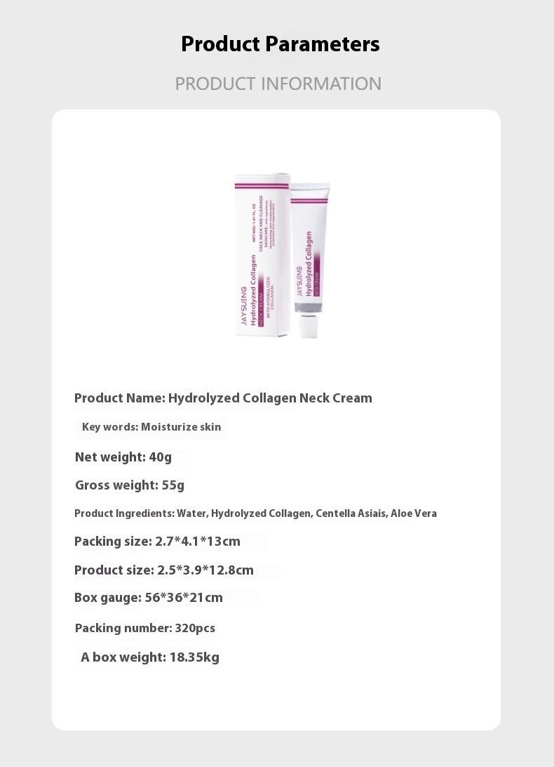 Jaysuing Hydrolyséiert Kollagen Halscrème Swan Neck Line Fein glat Halscrème_voghion.com
