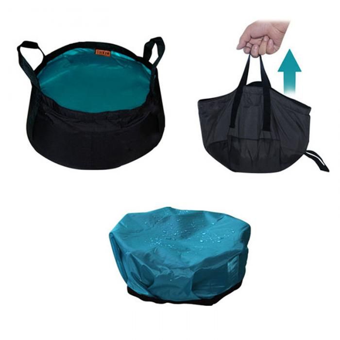 Practical Outdoor Hiking Camping Fishing Folding Nylon Bucket Travel Portable Storage Water Buckets Multifunction Washing Tool_voghion.com
