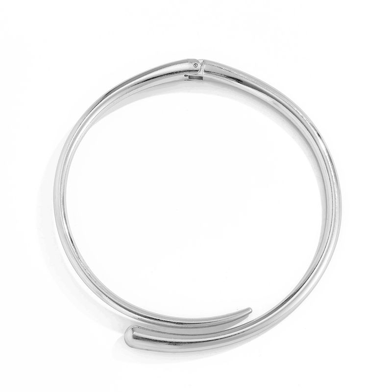 Ensemble de bijoux en métal froid minimaliste pour femme avec collier ouvert et bouche à câlin personnalisé_voghion.com