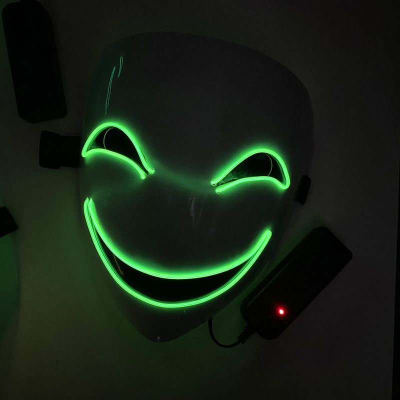 Maschere per feste personalizzate con LED luminosi, maschera nera con proiettile e cinturino regolabile, ispirata agli anime, per cosplay, convention di Halloween_voghion.com