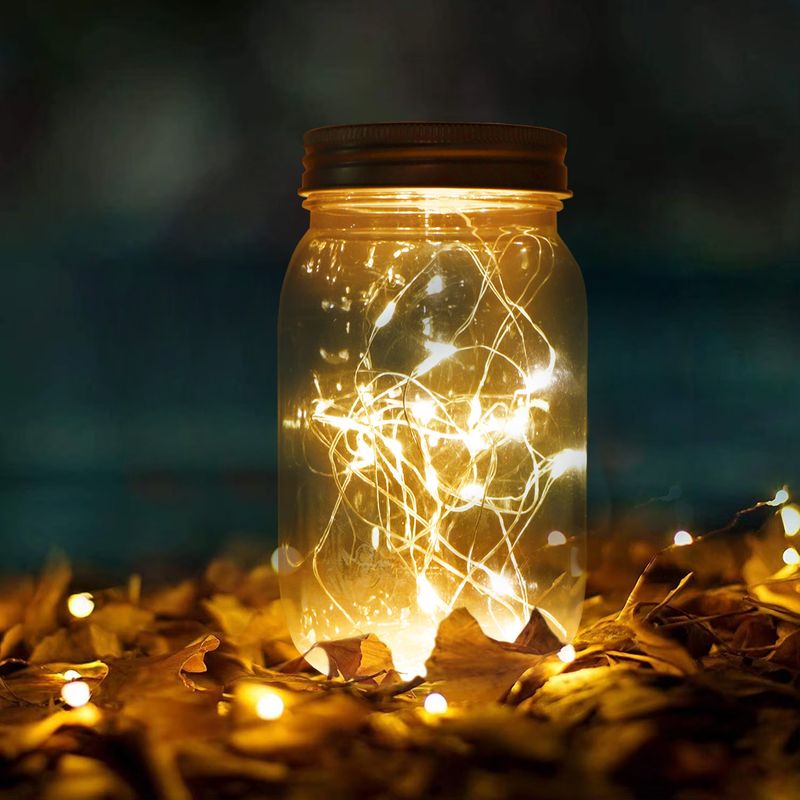 Scatola per batterie AAA transfrontaliera Coperchio per barattolo di vetro Stringa di luci in filo di rame Decorazione natalizia Stringa di luci con tappo di bottiglia stampabile_voghion.com