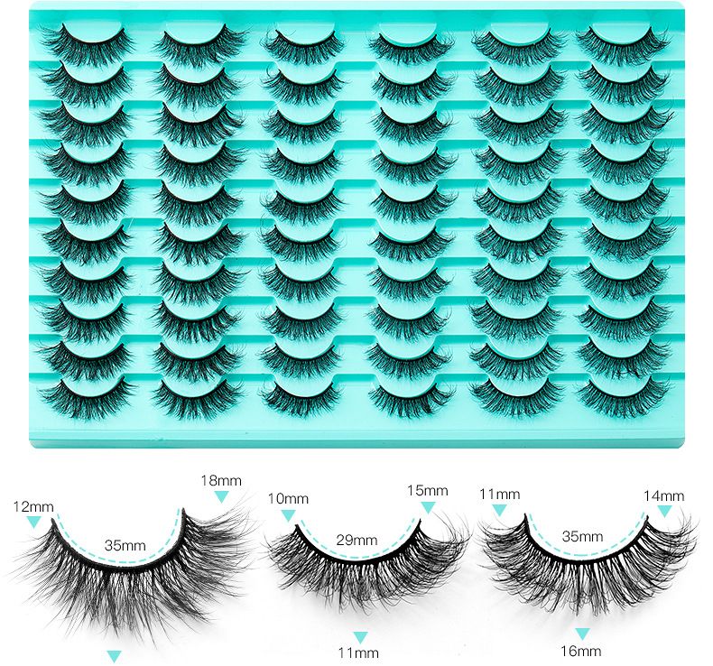 Lash extension set 30 pairs of mixed mink hair eyelashes simulate thick natural eyelashes_voghion.com