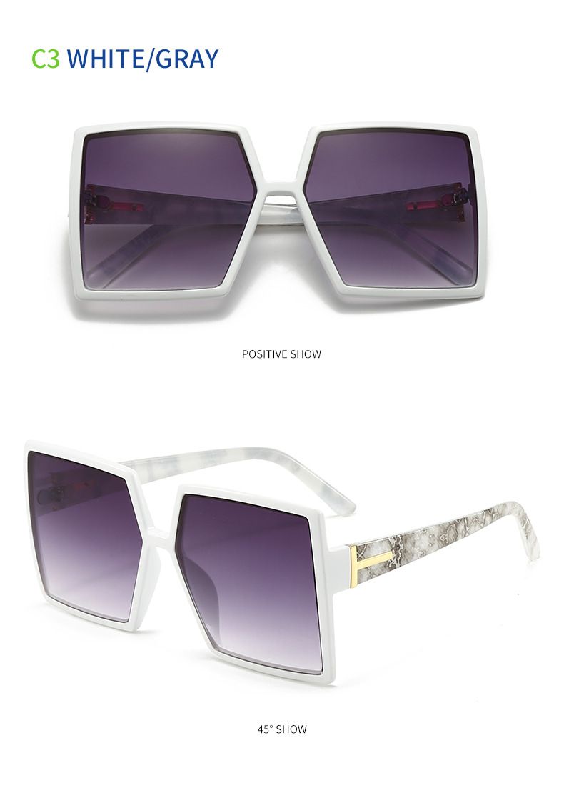 Lunettes de soleil pour femmes, monture carrée colorée, style rétro, polyvalentes et tendance_voghion.com