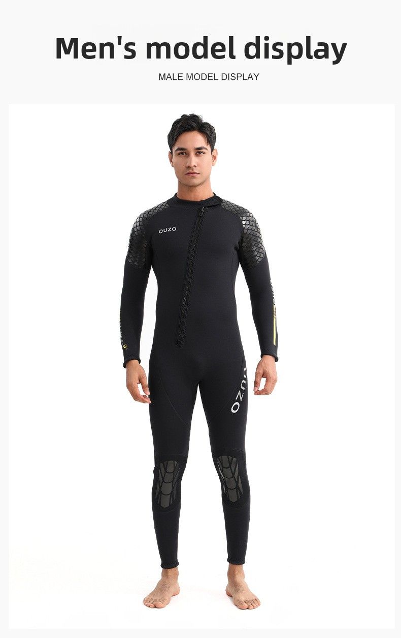 3mm Men Long Sleeve Thickened Cold-proof Warm Diving Women One-piece Sunscreen Snorkeling Surfing Suit Hooded_voghion.com