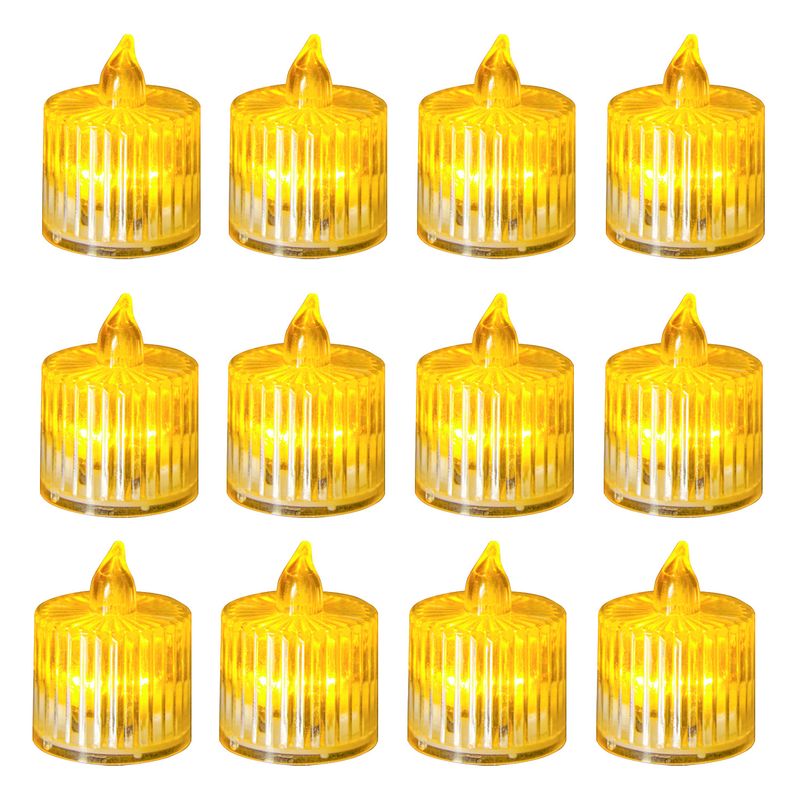Flameless LED Tea Lights - Crystal-Clear Battery Candles For Christmas, Valentine’s Day & Home Decor (12-Pack, Warm White Flicker Or Multicolor)_voghion.com