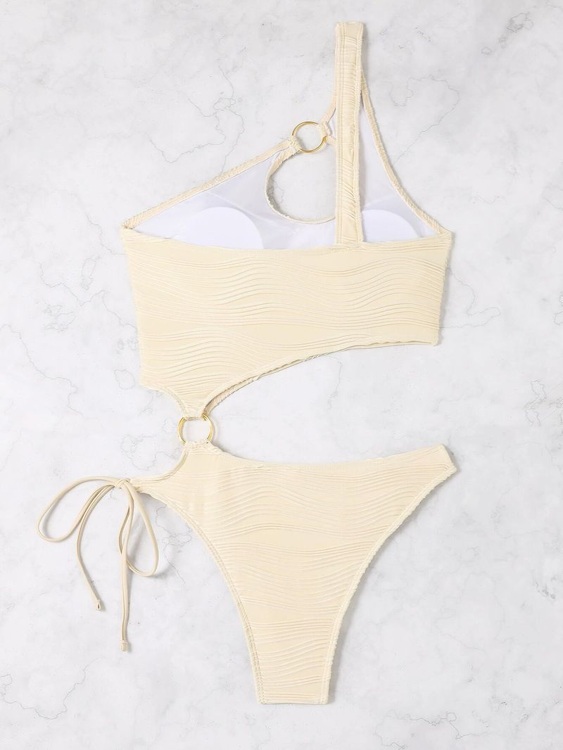 Venta al por mayor del fabricante del traje de baño de una sola pieza del bikini del color sólido atractivo de las mujeres_voghion.com